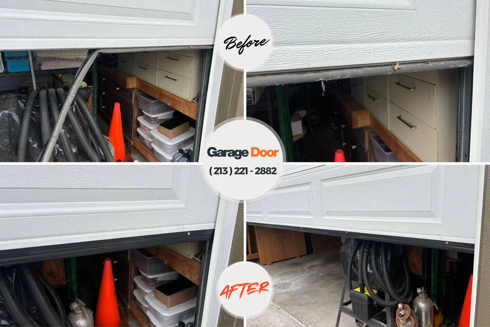 Before and after: garage door repair Graniteville, SC